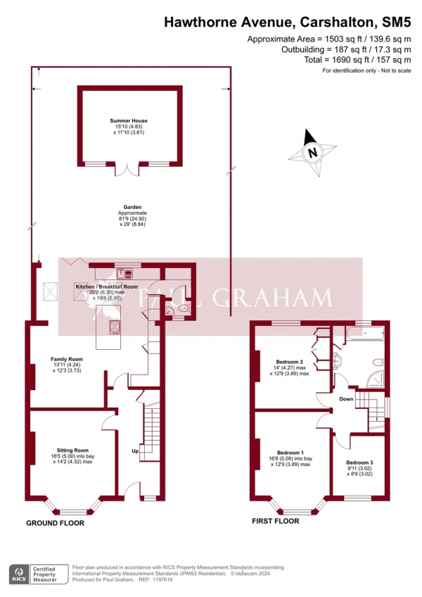 Floor Plan Image for 3 Bedroom Semi-Detached House for Sale in Hawthorne Avenue, Carshalton