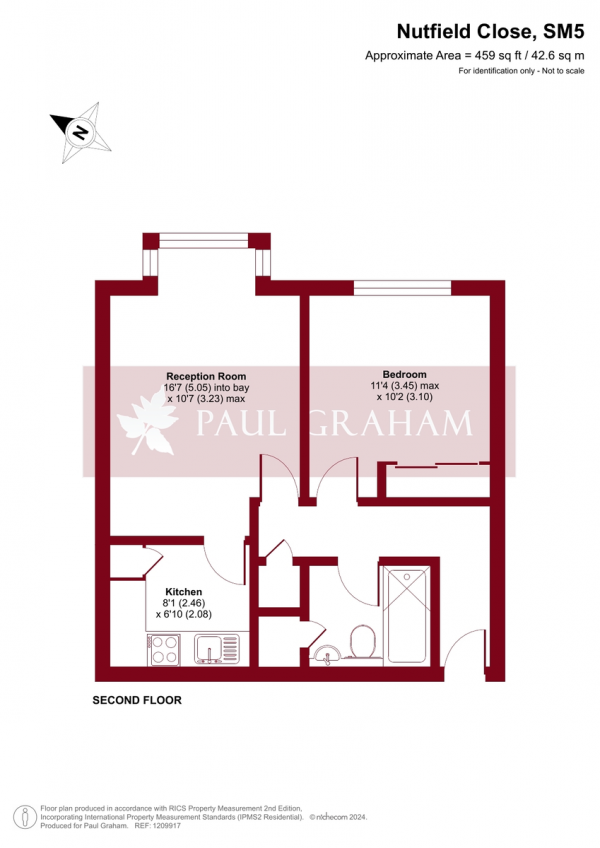 Floor Plan Image for 1 Bedroom Flat for Sale in Nutfield Close, Carshalton