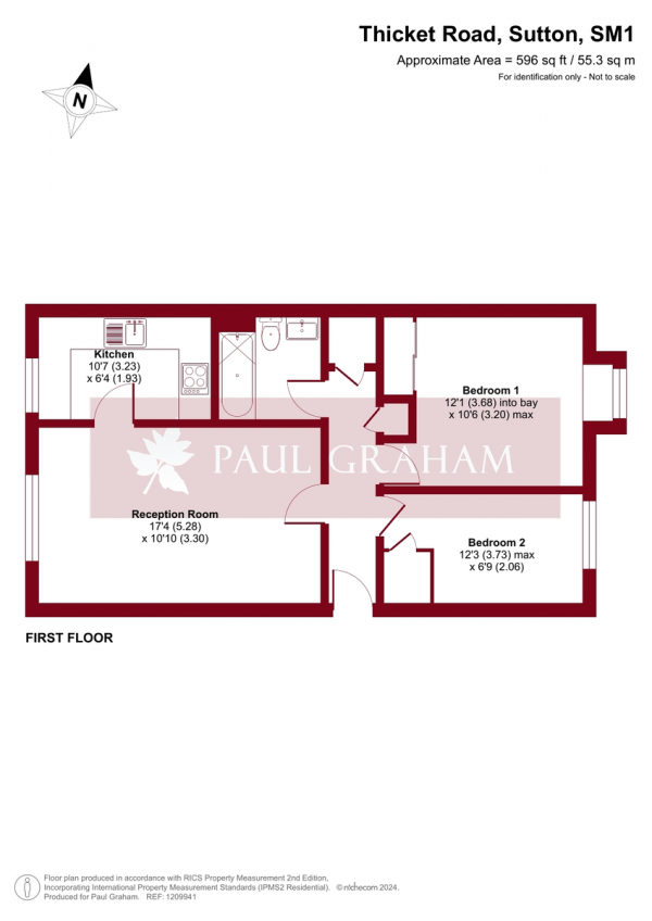 Floor Plan Image for 2 Bedroom Flat for Sale in Thicket Road, Sutton