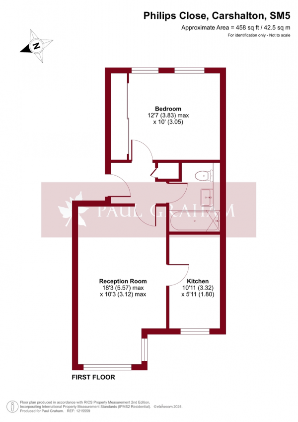 Floor Plan Image for 1 Bedroom Apartment for Sale in Philips Close, Carshalton