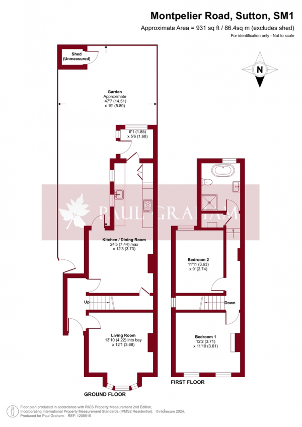 Floor Plan Image for 2 Bedroom Semi-Detached House for Sale in 20 Montpelier Road