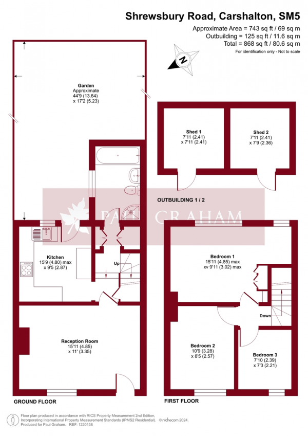 Floor Plan Image for 3 Bedroom Terraced House for Sale in Shrewsbury Road, Carshalton