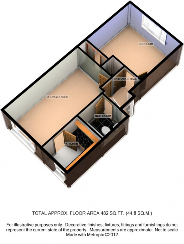 Floor Plan Image for 1 Bedroom Flat to Rent in Marlow House, BEDDINGTON