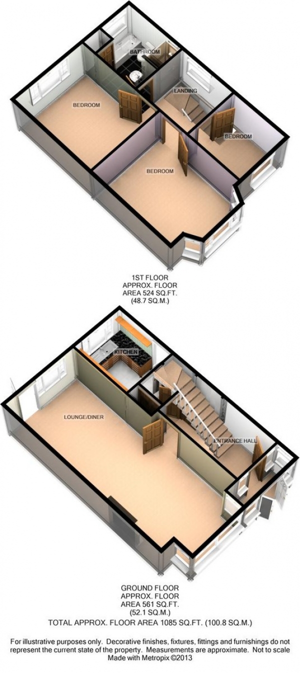 Floor Plan Image for 3 Bedroom Semi-Detached House for Sale in Demesne Road, Wallington