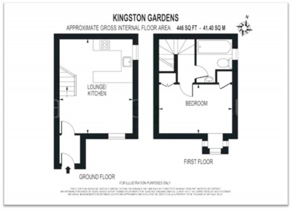 Floor Plan Image for 1 Bedroom End of Terrace House for Sale in Kingston Gardens, Beddington