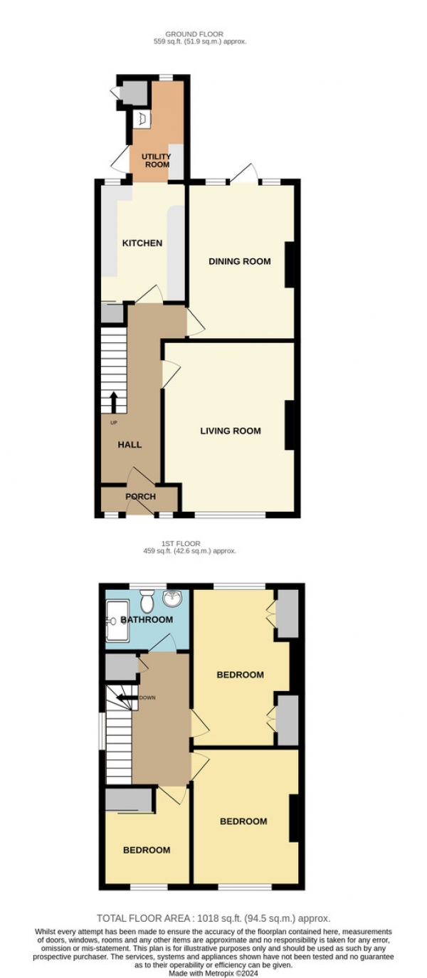 Floor Plan Image for 3 Bedroom Semi-Detached House for Sale in Wordsworth Road, South Wallington