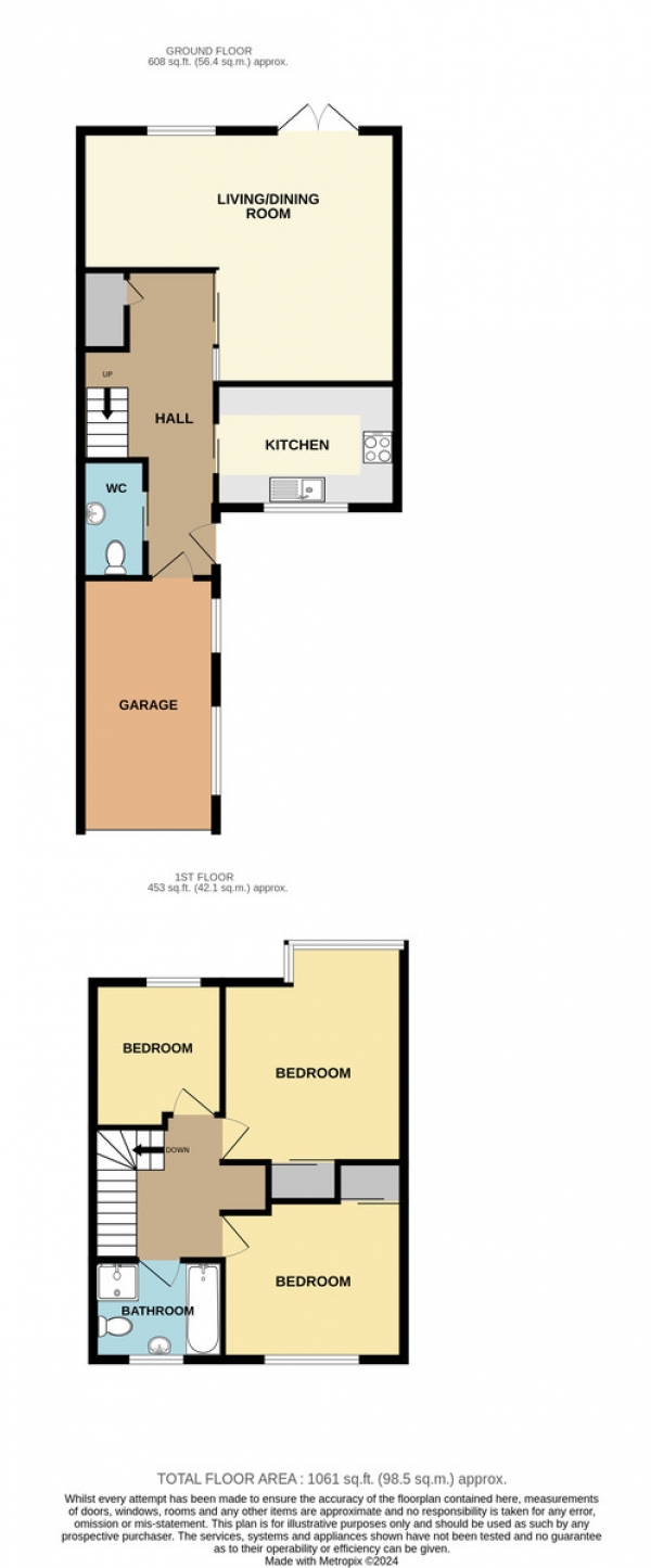 Floor Plan Image for 3 Bedroom End of Terrace House for Sale in Bowmans Meadow, Wallington