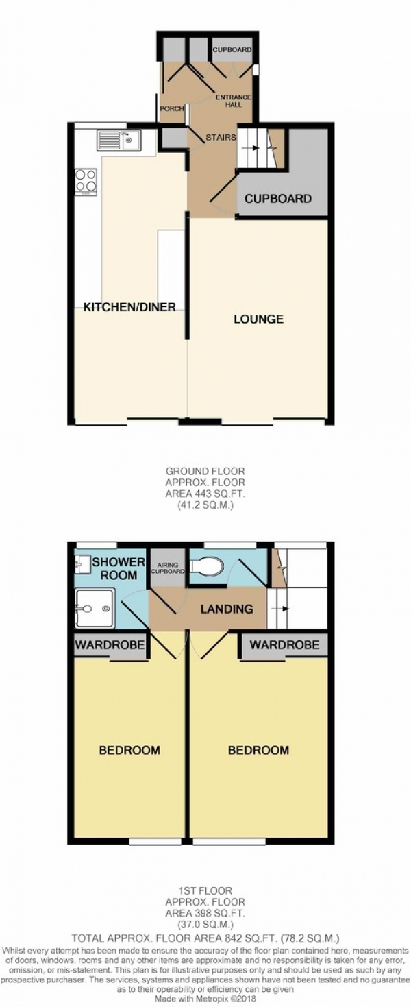 Floor Plan Image for 2 Bedroom Terraced House for Sale in Brabazon Avenue, South Wallington