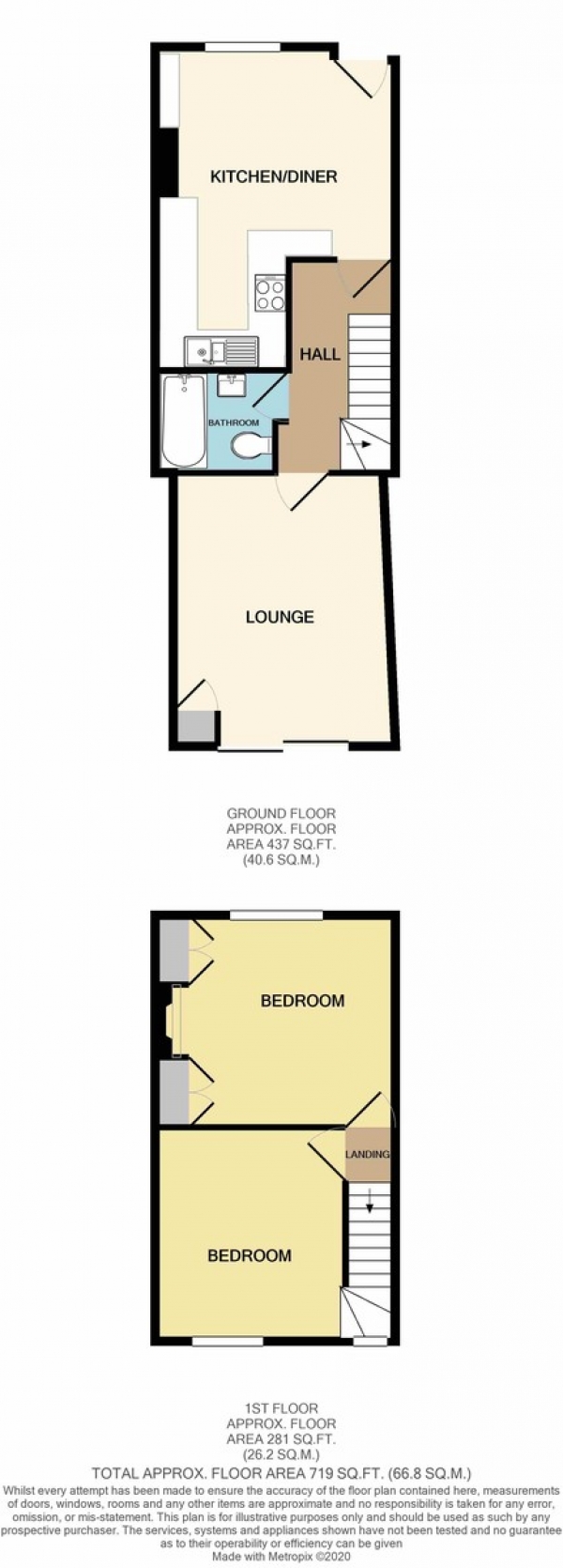 Floor Plan Image for 2 Bedroom Terraced House for Sale in Francis Road, Wallington