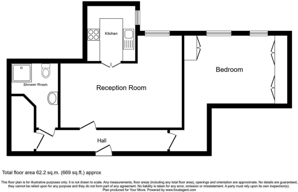 Floor Plan Image for 1 Bedroom Flat for Sale in Cranley Gardens, Wallington