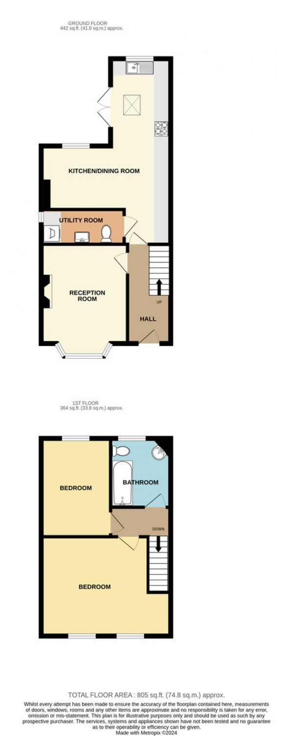 Floor Plan Image for 2 Bedroom End of Terrace House for Sale in Wandle Road, Beddington