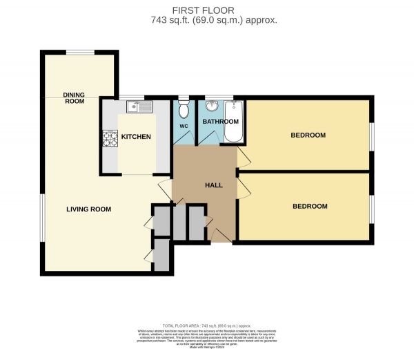 Floor Plan Image for 2 Bedroom Apartment for Sale in Marchmont Road, Wallington