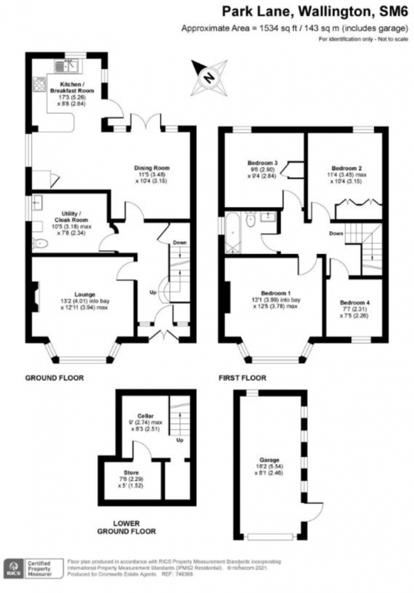 Floor Plan Image for 4 Bedroom Semi-Detached House for Sale in Park Lane, Wallington