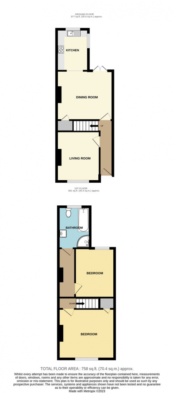 Floor Plan Image for 2 Bedroom Terraced House for Sale in Francis Road, Wallington