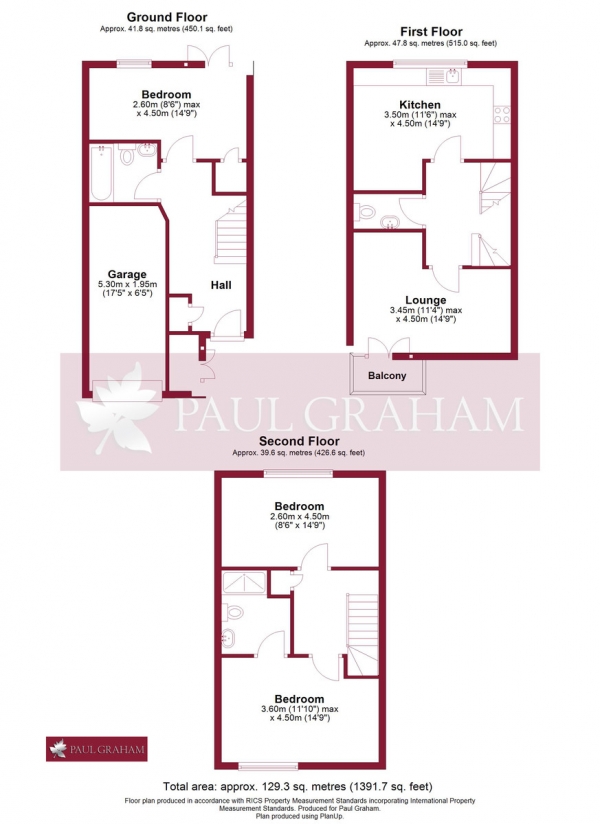 Floor Plan Image for 3 Bedroom Town House for Sale in Heron Way, Wallington