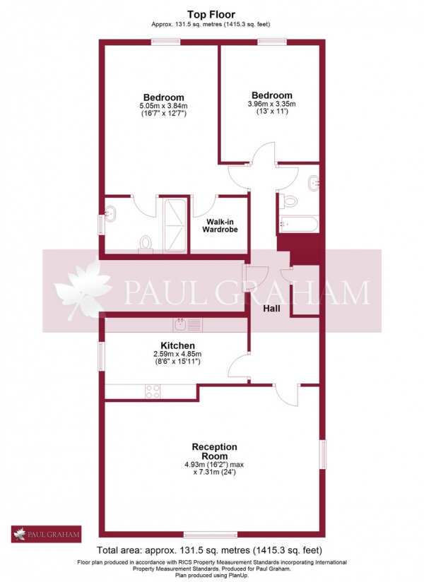 Floor Plan Image for 2 Bedroom Penthouse for Sale in Bloxworth Close, Wallington