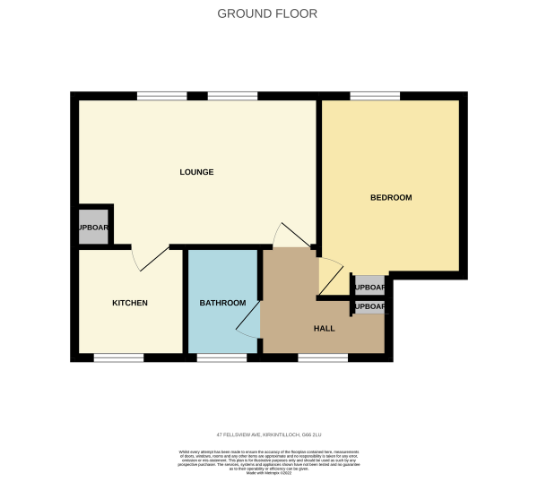 Floor Plan Image for 1 Bedroom Apartment for Sale in Fellsview Ave, Kirkintilloch, Glasgow