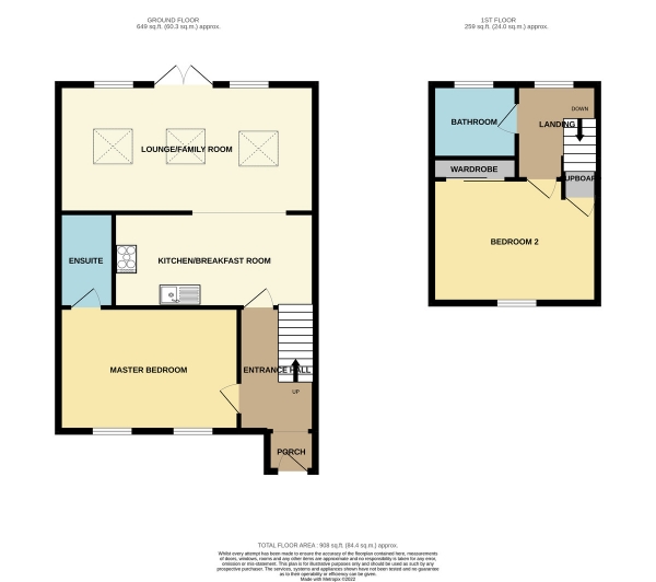 Floor Plan for 2 Bedroom Semi-Detached House for Sale in Baldorran Crescent, Balloch, G68, 9EX - Offers Over &pound185,000