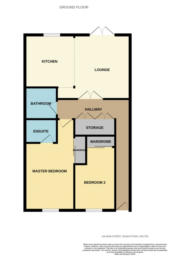 Floor Plan for 2 Bedroom Flat for Sale in Main Street, Lennoxtown, Glagsow, G66, 7ES - Offers Over &pound120,000