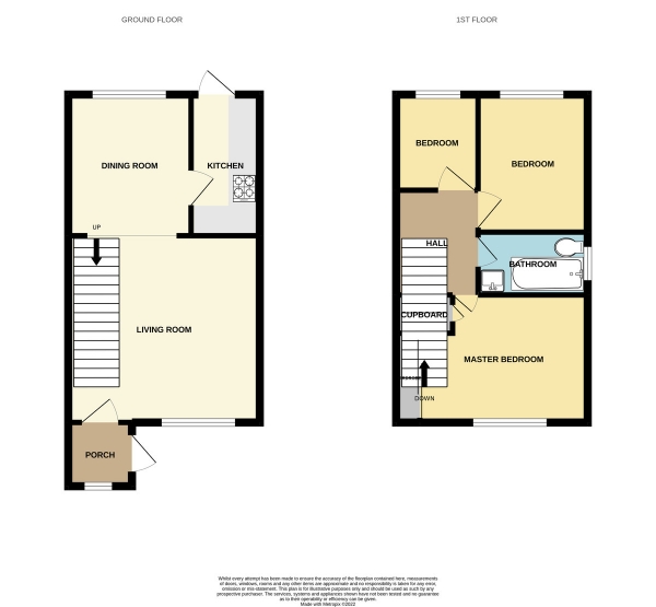 Floor Plan for 3 Bedroom End of Terrace House for Sale in Kelvinvale, Kirkintilloch, G66, 1RB - Offers Over &pound170,000