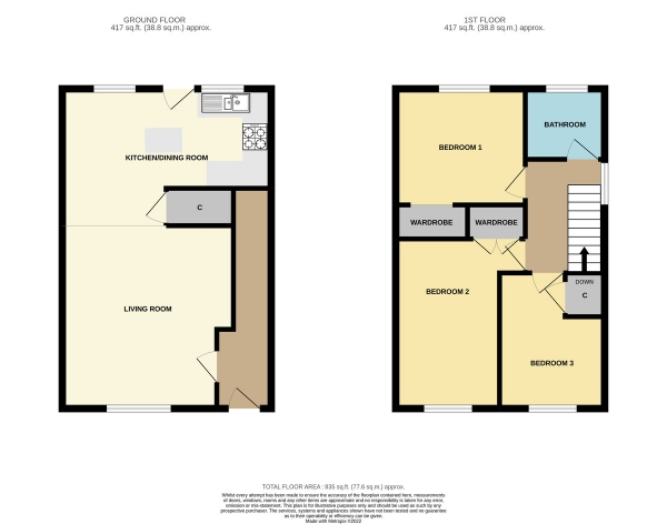 Floor Plan Image for 3 Bedroom Semi-Detached House for Sale in Colintraive Crescent, Hogganfield