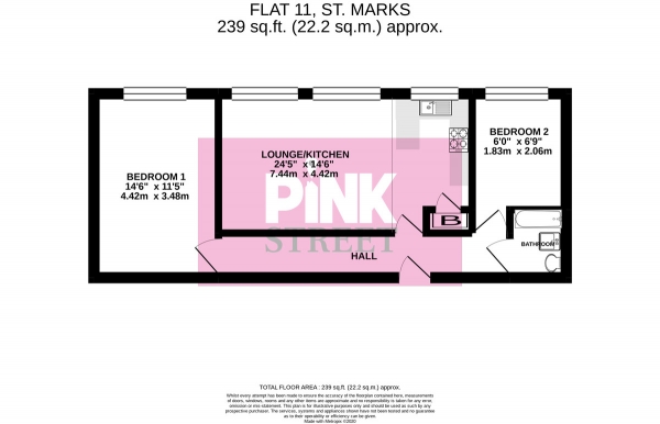 Floor Plan Image for 2 Bedroom Apartment for Sale in Flat 11, St. Marks House