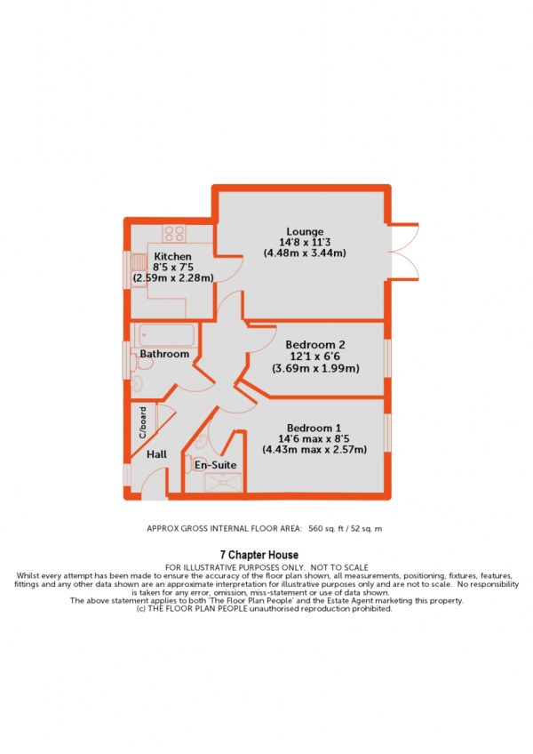 Floor Plan Image for 2 Bedroom Apartment for Sale in Chapter House, Portsmouth