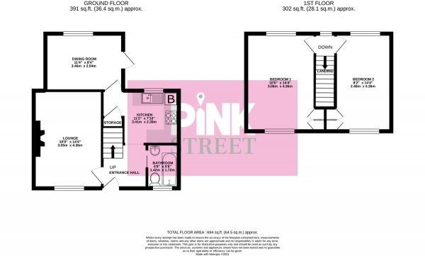 Floor Plan Image for 2 Bedroom Semi-Detached House for Sale in Hadleigh Road, Portsmouth