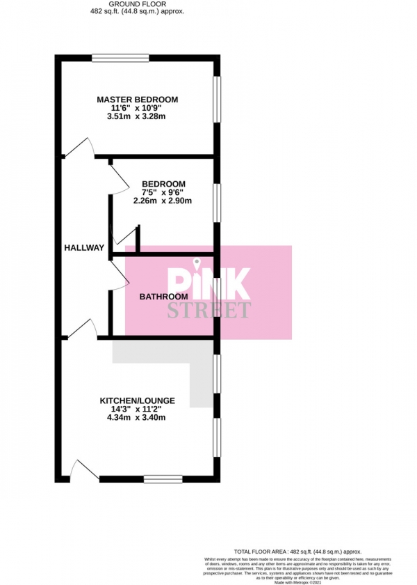 Floor Plan Image for 2 Bedroom Ground Flat for Sale in Wickham Road, Fareham