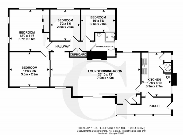 Floor Plan Image for 4 Bedroom Detached Bungalow for Sale in Grasmere,Tanfield Lane,Wickham