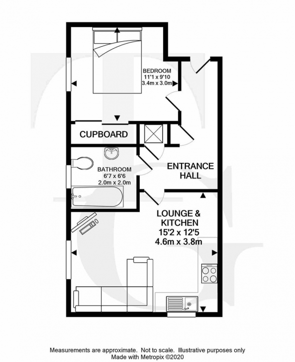 Floor Plan Image for 1 Bedroom Flat for Sale in Carisbrook Court,,Knowle Village