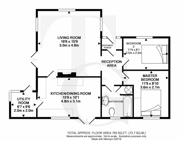 Floor Plan Image for 2 Bedroom Detached Bungalow for Sale in Chaseside,5A Folly Fields,Bishops Waltham