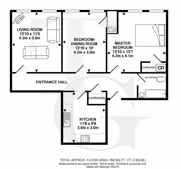 Floor Plan Image for 2 Bedroom Flat for Sale in West Street,,Fareham