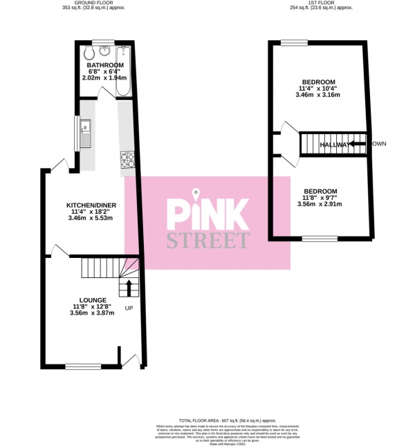 Floor Plan Image for 2 Bedroom Terraced House for Sale in Brookfield Road, Portsmouth