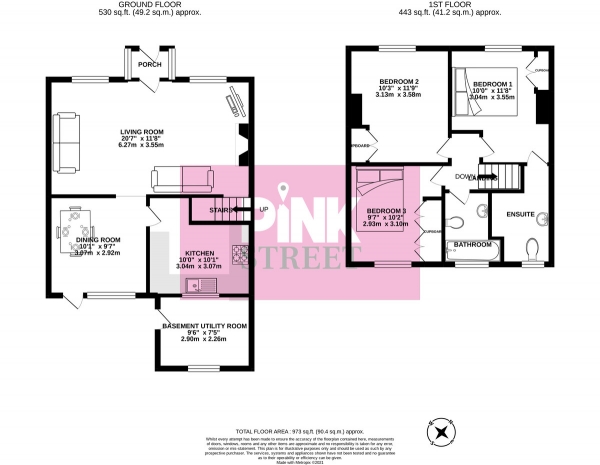 Floor Plan Image for 3 Bedroom Semi-Detached House for Sale in Tanfield Lane, Wickham