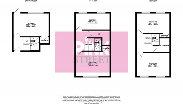 Floor Plan for 3 Bedroom Town House for Sale in Hercules Street, Portsmouth, PO2, 7EZ -  &pound190,000