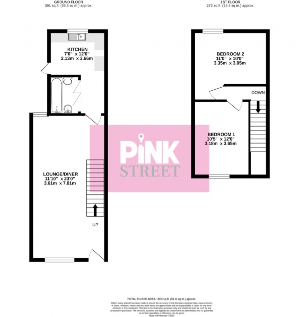 Floor Plan Image for 2 Bedroom Terraced House for Sale in Newcome Road, Portsmouth