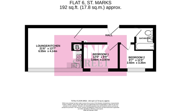 Floor Plan Image for 2 Bedroom Apartment for Sale in St. Marks House, 1 Derby Road