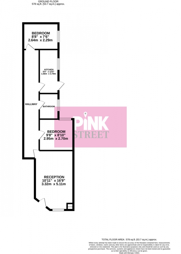 Floor Plan Image for 2 Bedroom Ground Flat for Sale in St Marys Road, Fratton