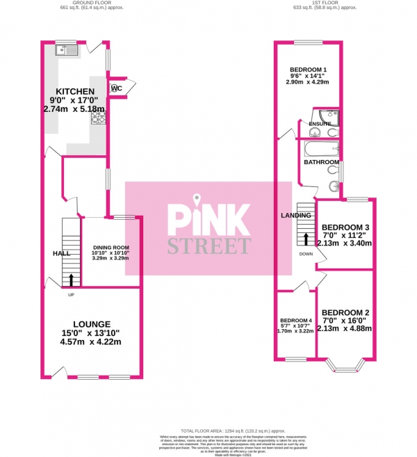 Floor Plan Image for 4 Bedroom End of Terrace House for Sale in Copnor Road, Portsmouth