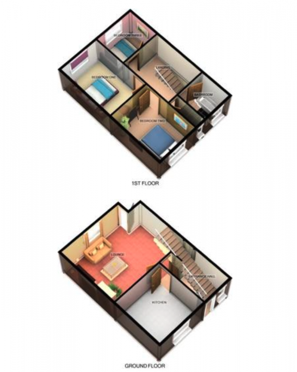 Floor Plan Image for 3 Bedroom Ground Maisonette for Sale in Hawthorn Crescent, Cosham