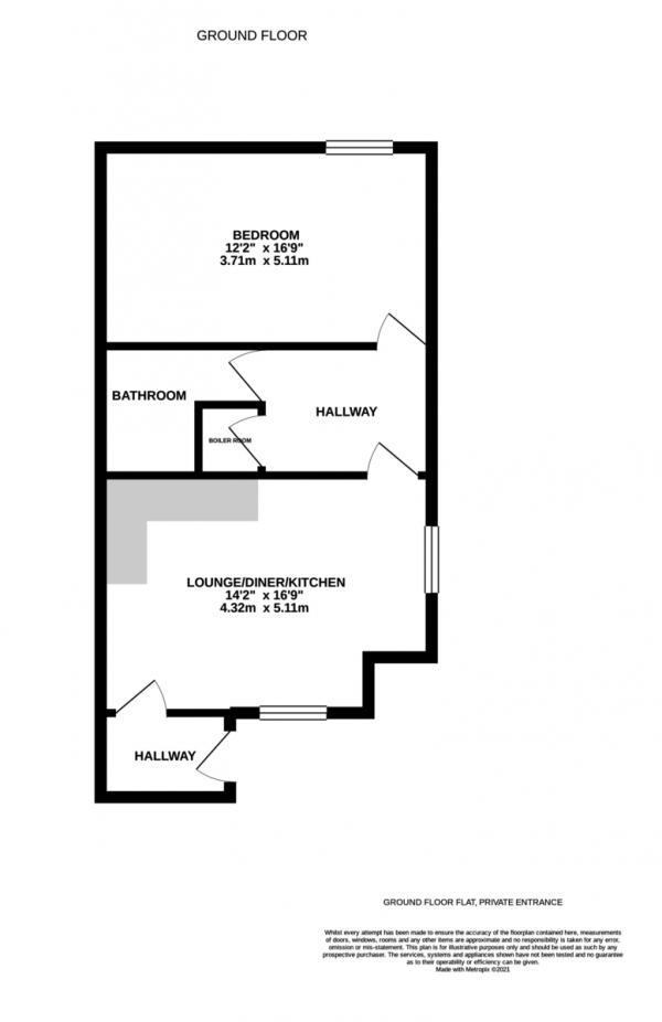 Floor Plan Image for 1 Bedroom Apartment for Sale in Burt Close, Fareham