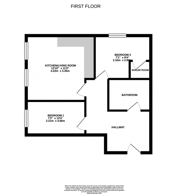 Floor Plan Image for 2 Bedroom Apartment for Sale in Kingston Crescent, Portsmouth