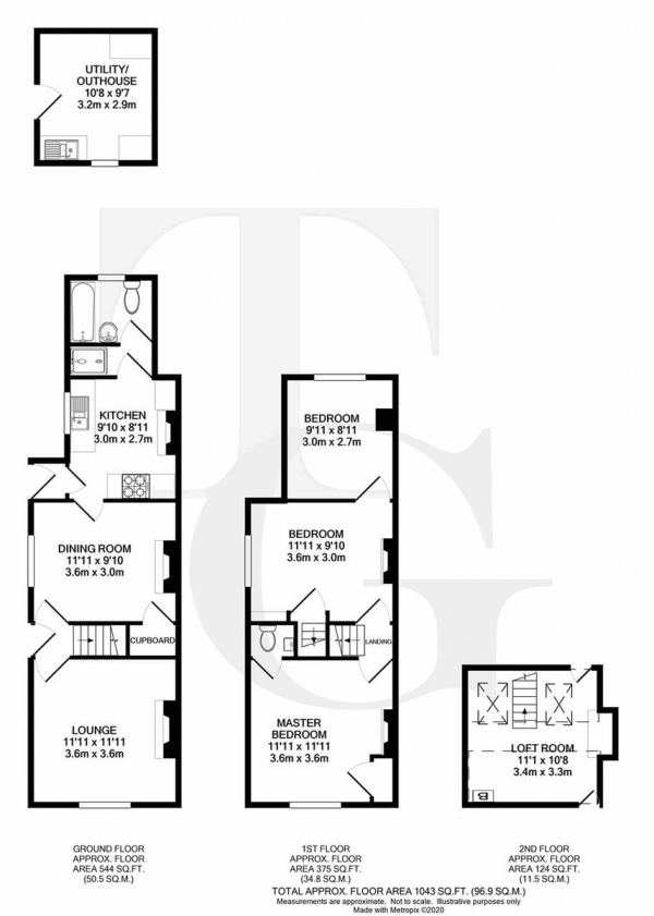 Floor Plan Image for 3 Bedroom Semi-Detached House to Rent in Shedfield, Southampton