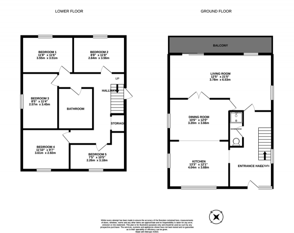 Floor Plan Image for 5 Bedroom Detached House for Sale in London Road, Clanfield