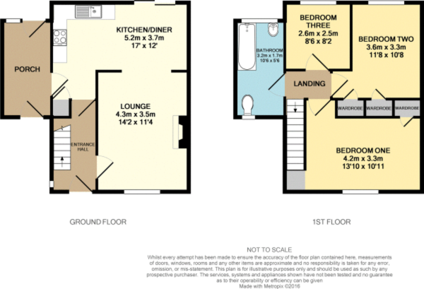 Floor Plan Image for 3 Bedroom Terraced House to Rent in Mill Road, Waterlooville