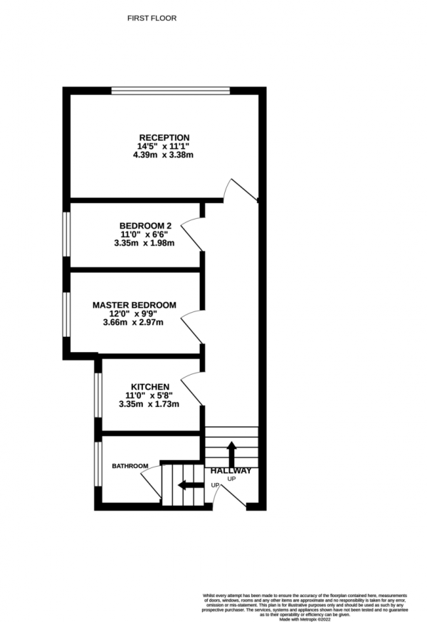 Floor Plan Image for 2 Bedroom Apartment for Sale in Gladys Avenue, Portsmouth