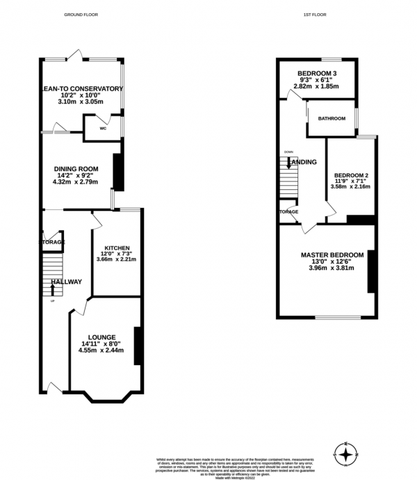 Floor Plan Image for 3 Bedroom Terraced House for Sale in Chasewater Avenue, Baffins