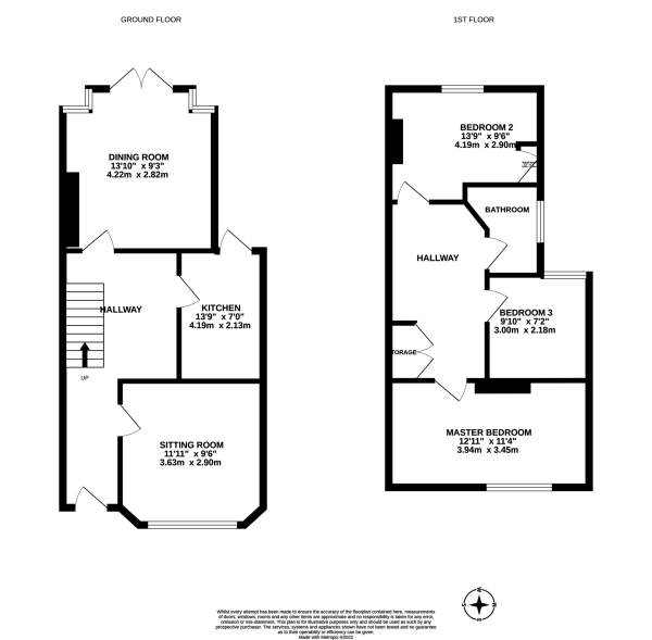 Floor Plan Image for 3 Bedroom End of Terrace House for Sale in Emsworth Road, Portsmouth