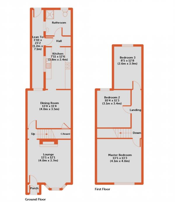 Floor Plan Image for 3 Bedroom Terraced House for Sale in Freemantle Road, Gosport